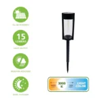 Better Homes & Gardens Wyatt Solar Powered Black LED Landscape Bollard Pathway Light, 15 Lumens - Image 4